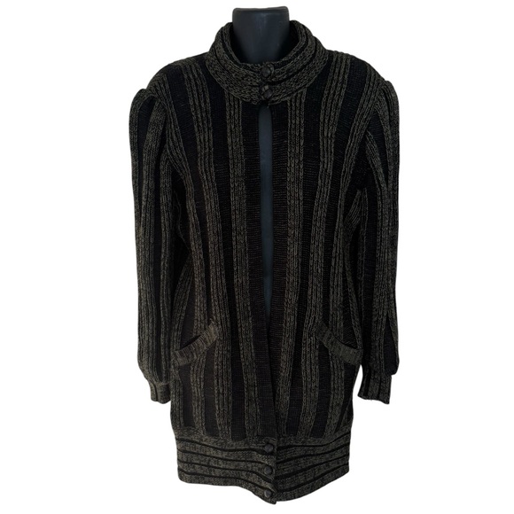 Morado Women's Green and Black Knit Princess Sleeve Cardigan Size Small - Picture 1 of 3
